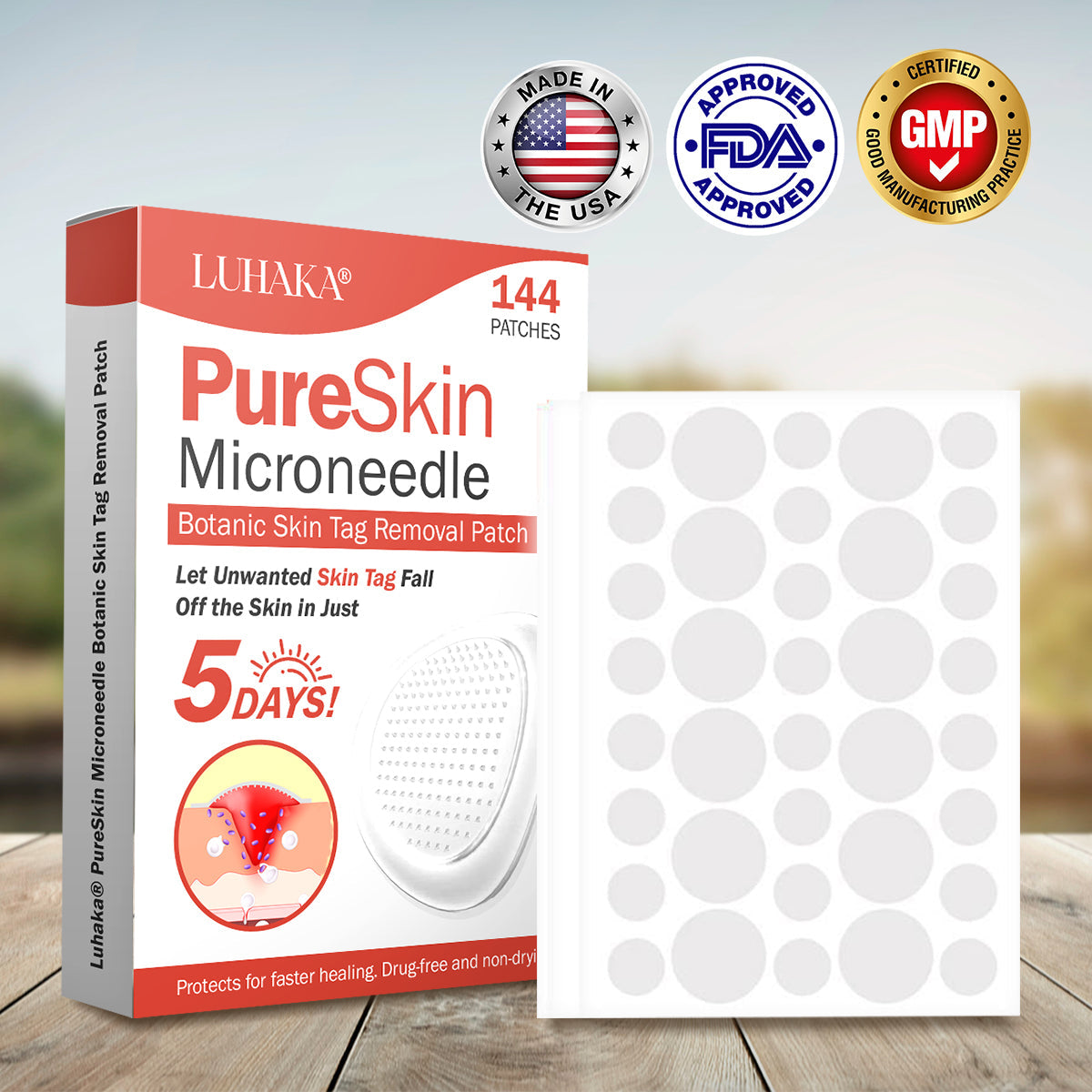 Luhaka® PureSkin Microneedle Botanic Skin Tag Removal Patch ACE 1