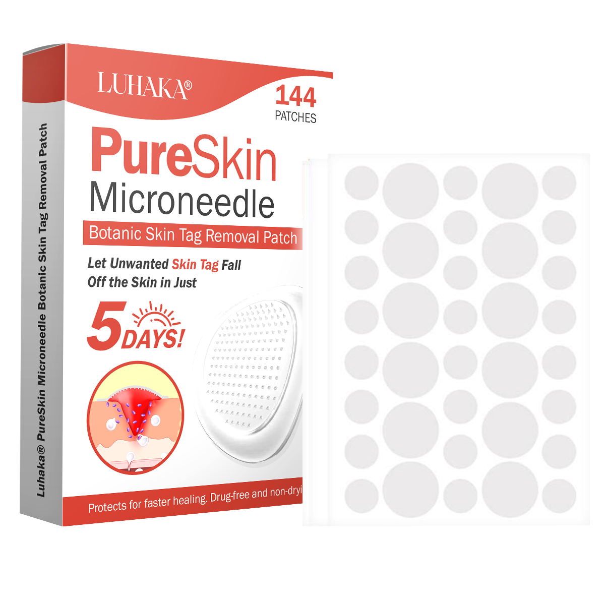 Luhaka® PureSkin Microneedle Botanic Skin Tag Removal Patch ACE 1