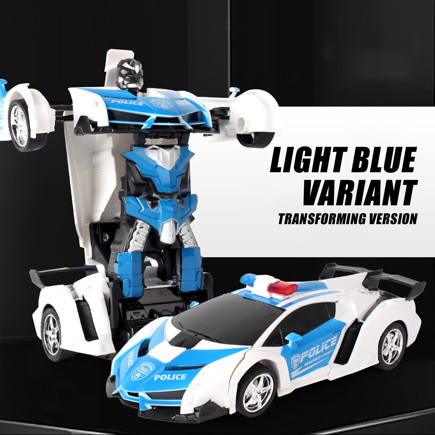 Light Blue - 24cm Transforming Car