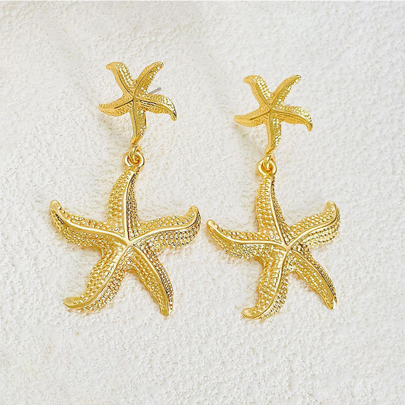 CZTICLE® Tide Whisper Starfish Earrings